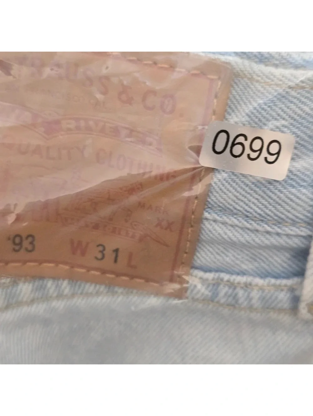 Levi’s 501 ’93 Straight Jeans W31 Big E Light Wash Button Fly